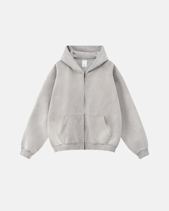 Grey Vintage Hoodie-Loose Fit Autumn Casual Fashion Fleece Sweatshirt-Windproof & Anti-Pilling <b>Pullover</b> for Daily Wear - Product Image 5
