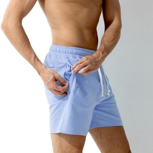 Shorts de bain pour hommes à taille mi-haute en polyester avec cordon de serrage, imprimé à carreaux classique personnalisé, style hip-hop, respirant, imperméable, service OEM - Product Image 4