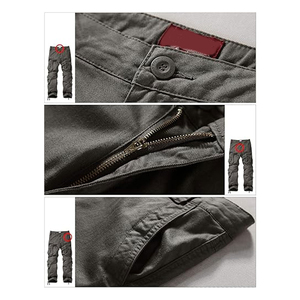 New Winter <b>Men's</b> Cargo Pants Canvas <b>Overalls</b> Outdoor <b>Work</b> Trousers Solid Color Slim Fit Streetwear Customizable Washed - Product Image 6