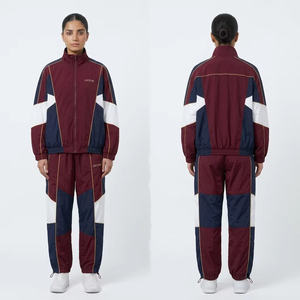 Survêtement coupe ample noir uni pour hommes et femmes - Ensemble d'entraînement 2 pièces en nylon et polyester, échantillon rapide, vente en gros OEM - Product Image 1