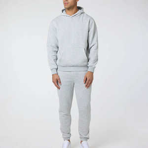 ชุดวอร์มลำลองมีฮู้ดสำหรับผู้ชาย เสื้อแจ็คเก็ตแบบสวมหัว กางเกงจ็อกเกอร์ ผ้าฝ้าย 100% ซับในผ้าฟลีซ รับผลิตแบบ Private Label สกรีนโลโก้ตามสั่ง OEM - Product Image 6