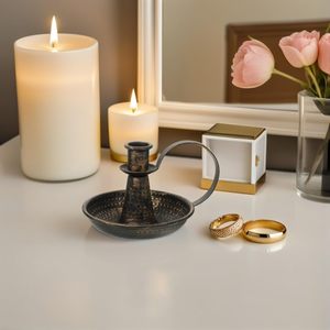 Porte-bougie en fer rétro, robuste, en métal, design vintage, pour table, mariage, décoration de fête de Noël - Product Image 5