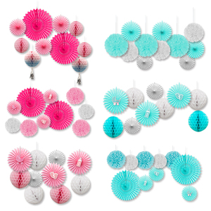 Happy Birthday Valentine's Day Mother's Day Hot Selling Handmade Multi-Size 11-Piece Indoor Use Hanging <b>Tissue</b> <b>Paper</b> Pom Pom Set - Product Image 2