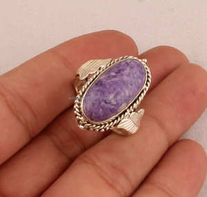 Anillo de amatista natural de Plata de Ley 925 sólida para hombres y mujeres, anillo de banda de lujo de piedras preciosas ovaladas hechas a mano, regalos para ella - Product Image 6