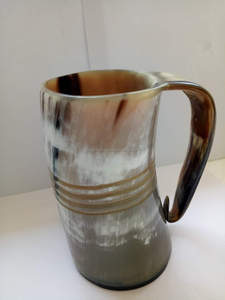 Tasse en corne naturelle faite à la main de qualité supérieure tasse de bière Viking durable pour les fêtes de l'Inde - Product Image 2