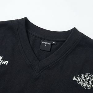 Camiseta de malla extragrande personalizada para hombre |   Camiseta gráfica de estilo urbano en capas |   Fabricante de Ropa Deportiva de Marca Privada OEM - Product Image 4