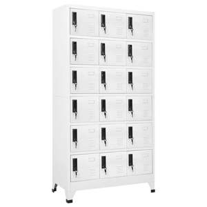 Armoire de rangement en acier blanc 35,4 x 15,7 x 70,9 pouces - Product Image 1