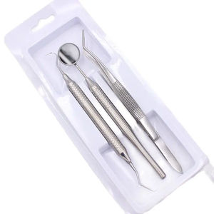 Kit d'examen dentaire professionnel avec miroir, sonde et pinces, instruments chirurgicaux dentaires en acier inoxydable pour étudiants - Product Image 2