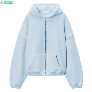 Veste zippée à capuche en polaire oversize pour homme, couleur unie, décontractée, chaude pour l'hiver, coupe classique, en polyester tricoté - Product Image 4