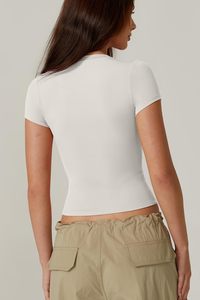 Service OEM, t-shirts personnalisés, t-shirts à col rond, t-shirts lavés, fabricants professionnels, t-shirts slim fit pour femmes, tendance. - Product Image 3