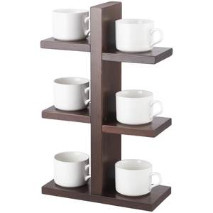 ที่วางแก้วกาแฟไม้ทำมือแบบชั้นเดียวอเนกประสงค์ สีน้ำตาล สำหรับห้องครัว - Product Image 1