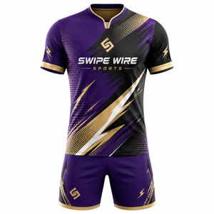 เสื้อฟุตบอลผู้ใหญ่แบบยูนิเซ็กซ์ โพลีเอสเตอร์ 100% พิมพ์ลายดิจิตอล ชื่อทีมและหมายเลข คอวี แขนสั้น ยืดหยุ่นได้ น้ำหนัก 140 กรัม ทรงปกติ - Product Image 3