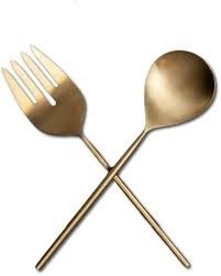 Mirror Finish Metal Salad <b>Server</b> Set Stainless Steel Serving Spoon Fork for <b>Buffet</b> Dining and Hospitality - Product Image 2
