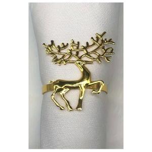 Elegante Anillo de Servilleta Moderno de Aluminio Dorado con Diseño de Ciervo, Ecológico, para Decoración de Mesa en Bodas y Banquetes, Lujoso Diseño Animal para Fiestas - Product Image 6