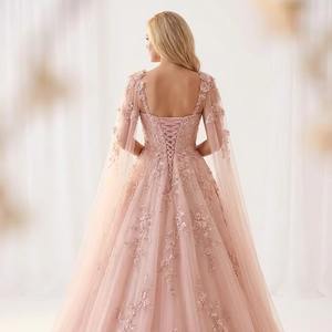 Vestido de Noche Glamuroso con Lentejuelas Brillantes y Rayas Verticales, Vestido Largo de Lujo con Cuello Alto y Mangas Largas, Bordado a Mano, para Gala o Banquete - Product Image 2