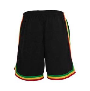 Shorts de sport pour hommes en maille respirante, style streetwear, pour la course et le basketball, avec broderie personnalisée, poches et bordures latérales multicolores, écologiques - Product Image 6