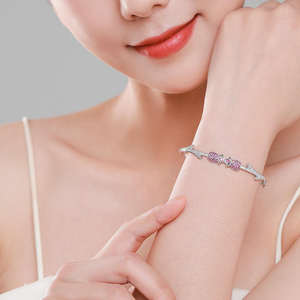 Hot Selling Sterling <b>Silver</b> Bangle <b>Bracelets</b> Wholesale Elegant Moissanite Luxury <b>Silver</b> 925 Bangles <b>Bracelet</b> Jewelry - Product Image 2