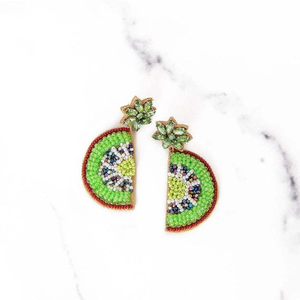 Pendientes Redondos con Bordado de Diseño Moderno, Proveedor Indio, Joyería de Cuentas de Mar para Mujer, por MULTI CRAFT - Product Image 2