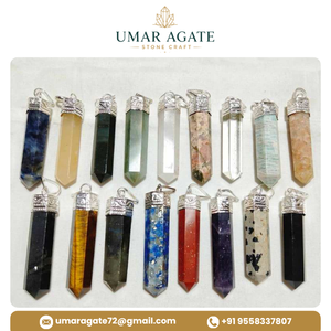 จี้หินคริสตัลธรรมชาติทรงแหลม พร้อมฝาครอบเงิน สร้อยคอคริสตัลทรงแหลม เหมาะสำหรับเป็นของขวัญและงานปาร์ตี้ - Product Image 4