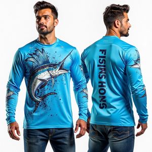 Sudadera con Capucha Unisex de Manga Larga para Pesca, Deporte al Aire Libre, Impresión por Transferencia de Calor, Absorbe la Humedad, UPF 50, Diseño Sólido, Secado Rápido - Product Image 5