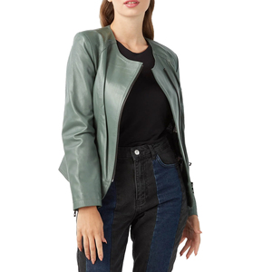 Chaquetas de Cuero Genuino para Mujer, Hechas en Pakistán, Nuevo Estilo de Moda, Transpirables, con Cierre - Product Image 1