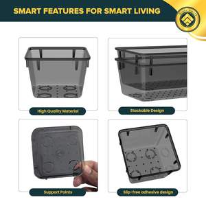 Organisateur de tiroirs pour cuisine, maquillage - Organisateur de tiroirs en plastique multi-usages pour la maison et le bureau - Pliable - Product Image 4