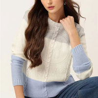 Pull pour femme en coton/laine 100% respirant, tricoté, décontracté, avec impression personnalisée sur le devant, de haute qualité, très vendu
