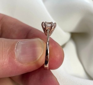 Top Selling 925 Sterling Silver Gold Plated 6mm <b>CZ</b> Minimalist Semi Mount Prong Setting Solitaire Wedding <b>Ring</b> Fine Jewelry Gift - Product Image 6