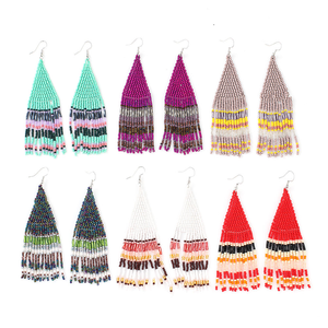 Pendientes de Diseño Bohemio Hechos a Mano con Cuentas y Borlas, Pendientes de Cuentas de Vidrio Miyuki para Mujer, Joyería de MD HANDICRAFTS - Product Image 6