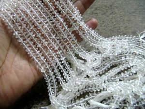 Perles en cristal de roche naturel, forme bouton, lisses, 7 mm, type rondelle - Product Image 4