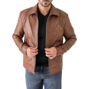Chaqueta de cuero PU suave de alta calidad para hombre, con cuello vuelto, informal, para invierno, estilo urbano, cómoda y a la moda. - Product Image 2