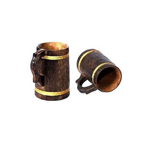 Handmade Wooden Beer Mug Classic Tankard Eco-Friendly Durable <b>Drinkware</b> for Camping Party Home - Product Image 3