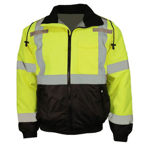 Factory High Visibility Long Sleeves Safety Jacket With Pocket Reflective Work Custom made Logo Safety Jacket For Men - Product Image 1