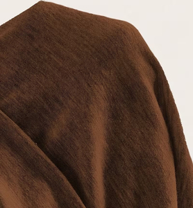 Sudadera con Capucha Corta Marrón al por Mayor 2026, Ajustada, de Manga Larga, Color Sólido, Informal, de Algodón Tejido, Unisex, para Otoño - Product Image 5