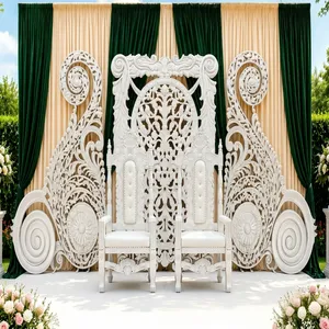 Escenario Majestuoso para Celebración de Walima con Decoración Paisley, Marcos de Fibra para Recepción de Bodas, Marcos de FRP a Precios de Mayoreo - Product Image 5