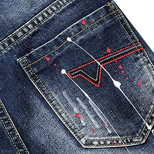 Denim Manufacturer Streetwear Custom Vintage Wash Jorts <b>Men</b> <b>Jeans</b> Shorts with Rhinestones Denim Shorts Dark Wash - Product Image 2