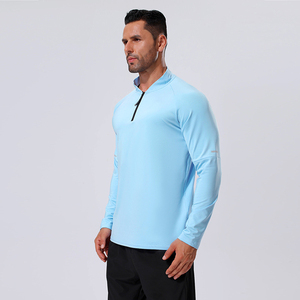Men's Long Sleeve Quarter Zip Performance Top Quick Dry Athletic Pullover <b>Moisture</b> Wicking Golf Running Training Fitness - Product Image 2