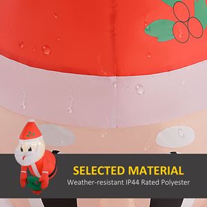 Babbo Natale Gonfiabile da 90 cm con Ghirlanda e Luci LED, Decorazione Natalizia da Esterno per Giardini e Feste - Product Image 5