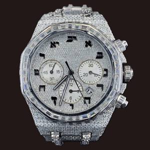 Reloj de Diamantes Moissanite de Lujo de Alta Gama, Personalizado, de Acero Inoxidable, Estilo Hip Hop, para Hombre y Mujer - Product Image 6