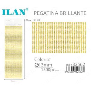 Adesivi con Strass Lucidi Ilan 3mm 1500pz Cartoncino Grande Giallo - Product Image 3