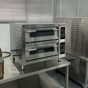 <span class=keywords><strong>Horno</strong></span> tostador comercial <span class=keywords><strong>de</strong></span> acero inoxidable, <span class=keywords><strong>horno</strong></span> eléctrico <span class=keywords><strong>de</strong></span> doble cubierta <span class=keywords><strong>para</strong></span> <span class=keywords><strong>pizza</strong></span>, oferta - Product Image 2