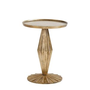 Table d'appoint fonctionnelle en métal finition or, élément de décoration élégant pour chambre, salon, bureau et hôtel - Product Image 1