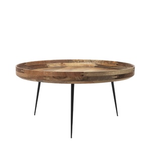 Mesa de centro de metal y madera de diseño simple, moderna y elegante, de color natural, para la decoración del hogar y la sala de estar. - Product Image 1