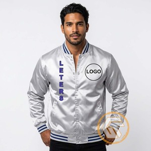 Customized Winter Phi Beta Satin Embroidered Quilted Varsity Jacket Breathable Stand Greek Apparel Sigma <b>Men</b> Polyester/Cotton - Product Image 2
