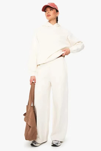 Pantalones de lona de pierna ancha para mujer con logotipo personalizado, de corte holgado, largos, casuales de invierno, ecológicos y de talla grande. - Product Image 4
