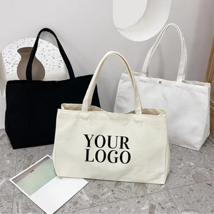 Sac fourre-tout en toile de coton de luxe avec impression sérigraphique dorée métallique personnalisée pour cadeaux d'entreprise VIP - Product Image 3