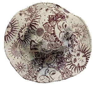 Print Wide Brim Felt Canvas 5-Panel Cowboy <b>Hat</b> Unisex Summer Outdoor Travel Beach <b>Sun</b> - Product Image 1