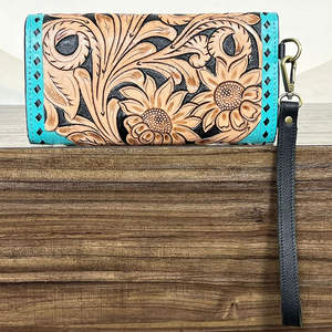 Bolsos de Noche para Fiestas de Chicas, Cartera de Cuero Vacuno Hecha a Mano, Tarjetero, Cartera Larga con Correa para la Muñeca, Bolso de Mano para Mujer, para Dinero y Teléfono - Product Image 5