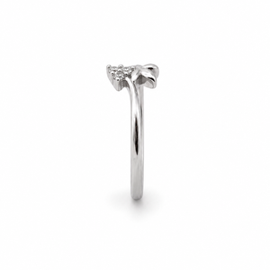 925 Sterling <b>Silver</b> Women's <b>Solitaire</b> Flower Heart <b>Ring</b> with Cubic Zirconia Minimalist Romantic High Polish Finish Wedding Party - Product Image 3