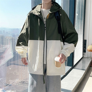 Chaqueta transpirable con capucha para hombre, cortavientos, informal, a la moda, para uso diario, impermeable. - Product Image 6